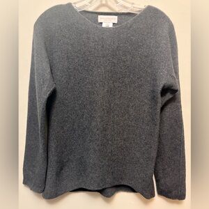 BIANCO & BLU Made In Italy Charcoal Gray Cashmere/Merino Wool Blend Sweater